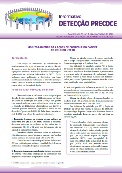 Informativo Detecção Precoce nº 1 - 2022