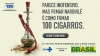 Cartaz com imagem de um narguilé com detalhes em vermelho repleto de guimbas de cigarros me dizeres “Parece inofensivo, mas fumar narguilé é como fumar 100 cigarros”